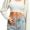 Sweaters | Navneet Navneet Women Knit Bolero Shoulder Shrug Sweater Long Sleeve Open Cropped Cardigan