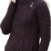 Sweaters | Aran Crafts Aran Crafts Women'S Irish Cable Knitted Side Zip Cardigan (100% Merino Wool)