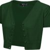 Sweaters | YEMAK Yemak Women'S Cropped Bolero Cardigan Short Sleeve V-Neck Basic Classic Casual Button Down Knit Soft Sweater Top (S-4Xl)