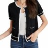 Sweaters | GRACE KARIN Grace Karin Short Sleeve Contrast Cardigan Sweaters For Women Summer Casual Striped Button Down Bolero Shrug