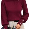 Sweaters | Upopby Upopby Women'S Fall Winter Turtleneck Sweaters For Women Lantern Sleeve Knitted Pullover Sweater Jumper Tops