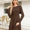 Sweaters | Maisolly Maisolly Women'S Knitted Crewneck Fit And Flare Sweater Dress