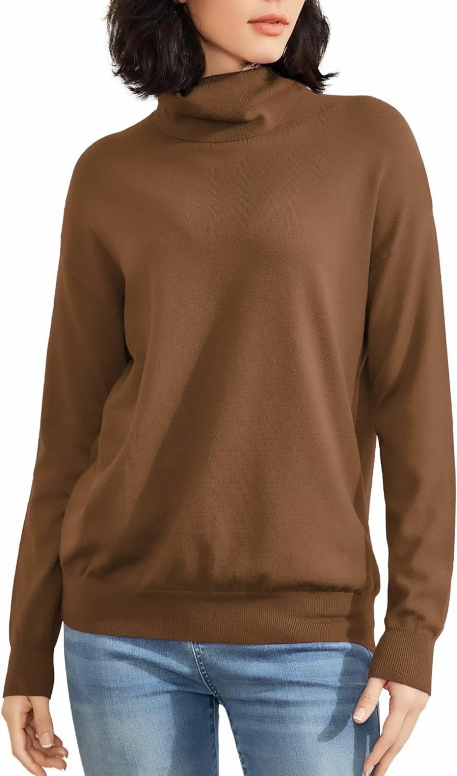 Sweaters | OPREXO Women'S Turtleneck Sweater Long Sleeve Lightweight Pullover Knit Tops