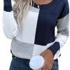 Sweaters | SOLY HUX Soly Hux Women'S Casual Color Block Long Sleeve Crewneck Pullover Top Sweater