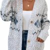 Sweaters | JUNBOON Women'S Striped Long Sleeve Open Front Knit Cardigan Casual Pullover Sweater