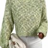 Sweaters | MakeMeChic Makemechic Women'S Space Dye Mock Neck Long Sleeve Cropped Sweater Pullover Knitted Top