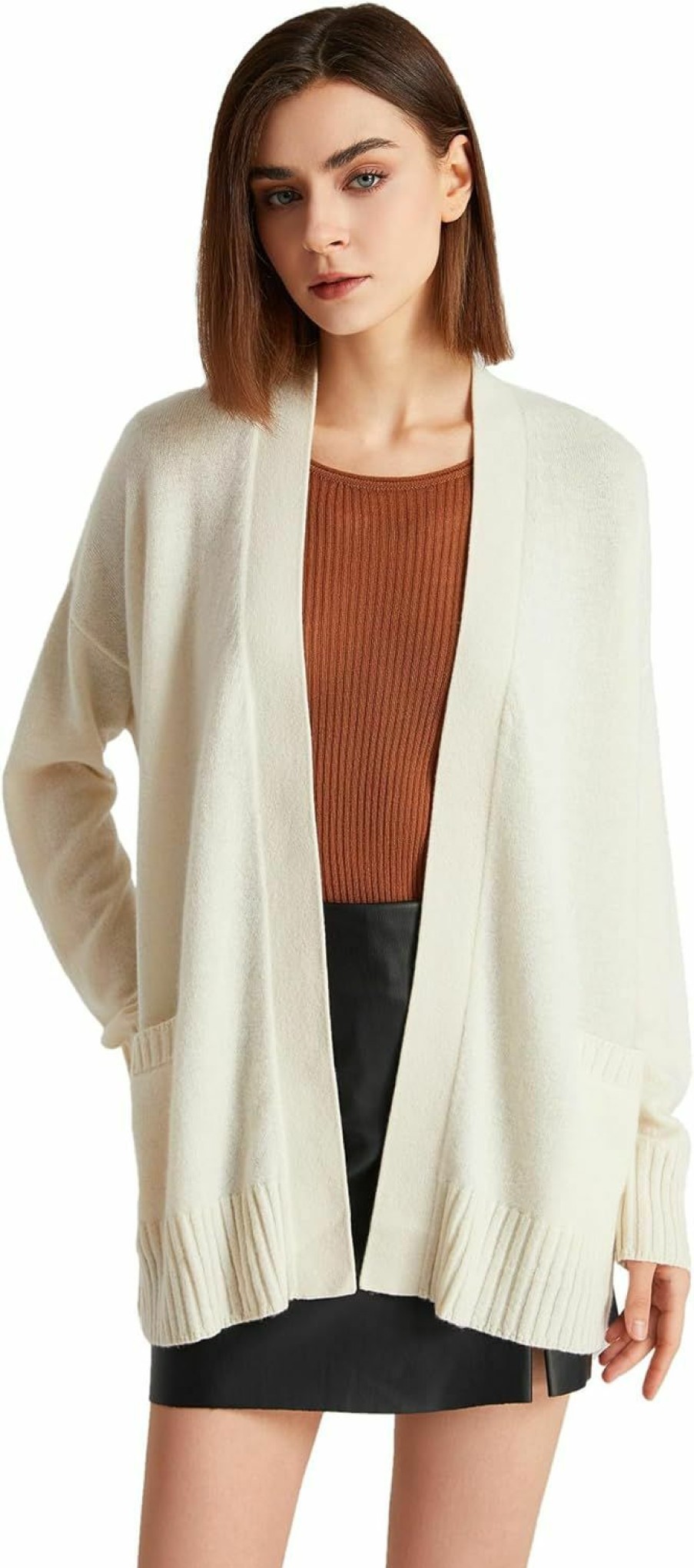 Sweaters | GreenMount Women'S 100% Pure Cashmere Cardigan Sweater Soft And Warm Long Sleeve Oversize Loose Cardigan With Pocket