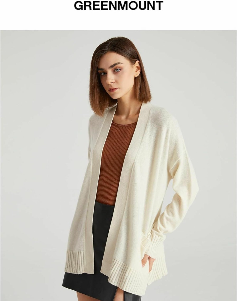 Sweaters | GreenMount Women'S 100% Pure Cashmere Cardigan Sweater Soft And Warm Long Sleeve Oversize Loose Cardigan With Pocket