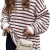 Sweaters | Dokotoo Dokotoo Sweaters For Women Crewneck Long Sleeve Striped Color Block Loose Knit Pullover Sweater Tops