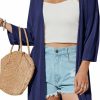 Sweaters | Arach&Cloz Arach&Cloz Womens 2024 Casual 3/4 Sleeve Open Front Cardigan Lightweight Kimono Summer Beach Cover Ups