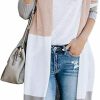 Sweaters | KIRUNDO Kirundo Women'S 2024 Fall Open Front Cardigan Striped Color Block Long Sleeve Lightweight Long Knit Sweater Outwear