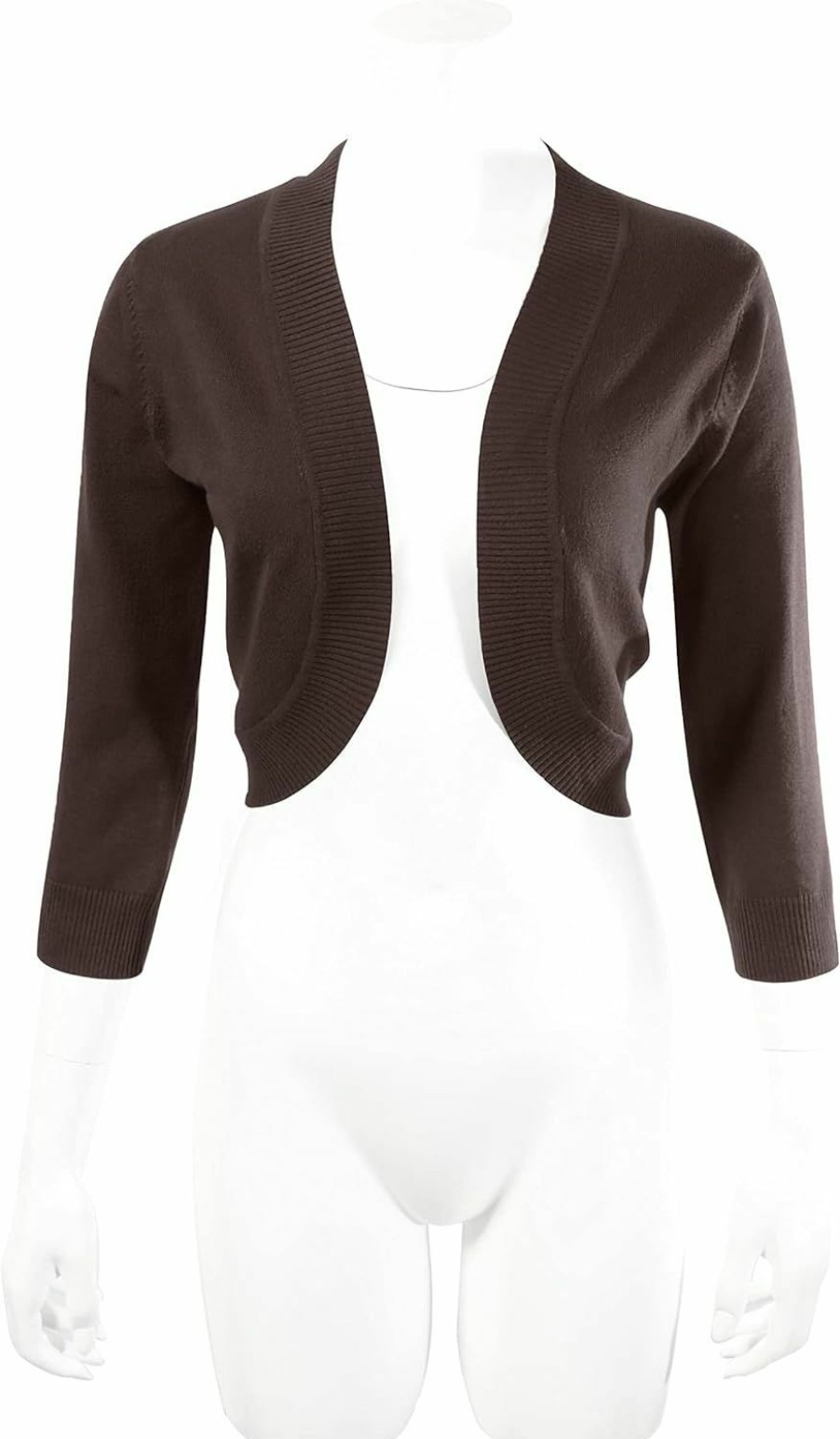 Sweaters | Allsense Allsense Women'S 3/4 Sleeve Cropped Open Front Bolero Shrug Cardigan Sweater Jacket