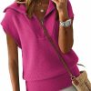 Sweaters | Dokotoo Dokotoo Women'S Casual Sleeveless Half Zip Pullover Sweaters Solid V Neck Collar Ribbed Knitted Loose Sweaters