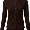 Sweaters | Allsense Allsense Women'S Long Sleeve Button Down Lightweight Crewneck Knit Cardigan Sweater