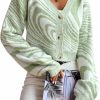 Sweaters | MakeMeChic Makemechic Women'S Zebra Striped Long Sleeve Button Down Cropped Cardigan Sweater