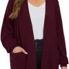 Sweaters | LARACE Larace Long Cardigans For Women Plus Size Tops Open Front Sweaters With Pockets Waffle Ribbed Sleeve Loose Fall Outwear