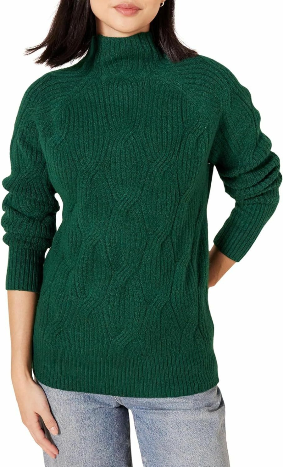 Sweaters | Amazon Essentials Amazon Essentials Women'S Soft Touch Funnel Neck Cable Sweater