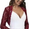 Sweaters | Unicra Unicra Women Lace Bolero Shrug For Dresses Elegant Floral Lace Shrug Top Open Front Sheer Long Sleeve Cropped Cardigan