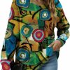 Sweaters | GUNEST Women Graphic Oversized Sweater Crew Neck Long Sleeve Boho Printed Loose Fit Casual Knit Pullover Sweaters Top