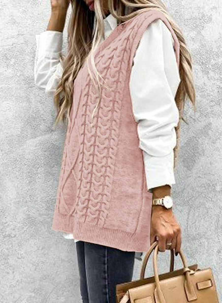 Sweaters | EVALESS Evaless Oversized Sweater Vest For Women V Neck Sleeveless Solid Color Loose Pullover Sweater