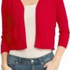 Sweaters | CUNYI Cunyi Women'S 3/4 Sleeve Cropped Cardigan Sweater Open Front Elegant Shrugs For Women