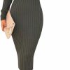 Sweaters | Ugerlov Ugerlov Women'S Two Piece Outfits Long Sleeve Cropped Sweaters Top Bodycon Midi Dresses Ribbed Knit Sweater Dress Sets