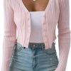 Sweaters | SHENHE Shenhe Women'S Button Down V Neck Lightweight Cute Cropped Cardigan Sweater Knitwear