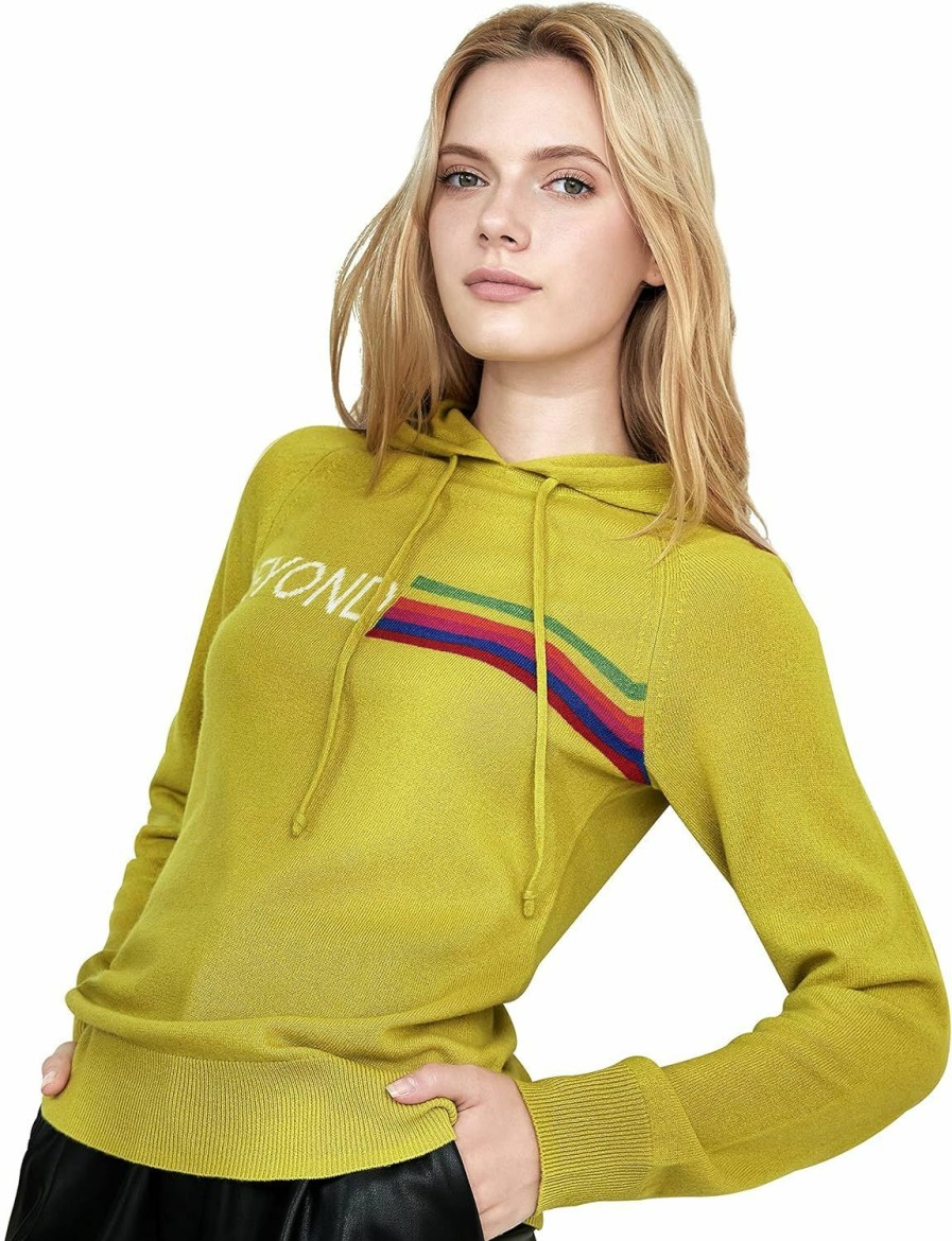 Sweaters | BEYOND FASHION Women'S 100% Pure Cashmere Hoodie Sweater Solid Color Long Sleeve Heavenly Soft