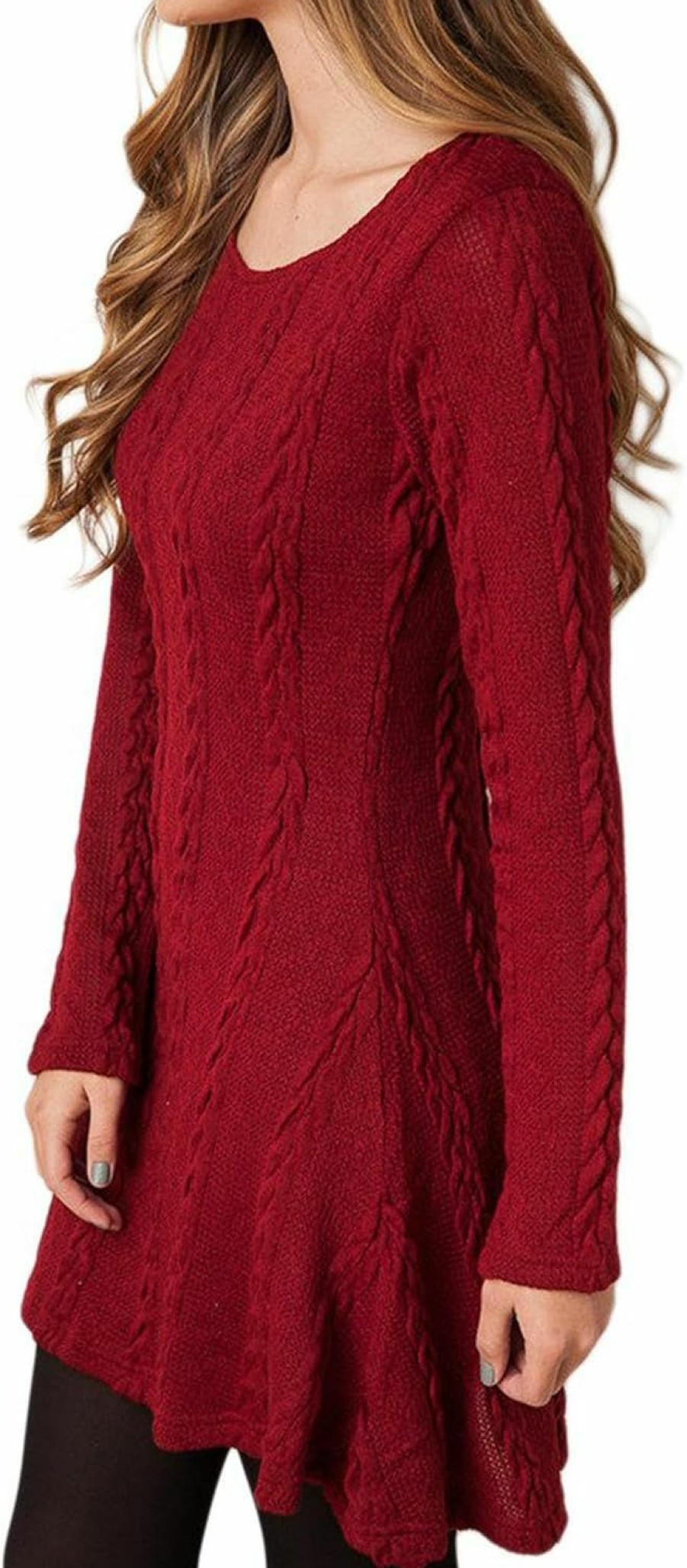 Sweaters | Mansy Mansy Sweater Dress For Women Cable Knit Ribbed A-Line Short Fitted Pullover Sweaters Dresses Fall Winter