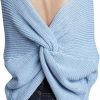 Sweaters | Sexyshine Sexyshine Women'S Casual V Neck Criss Cross Backless Long Batwing Sleeve Loose Knitted Sweater Pullovers