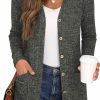 Sweaters | GRECERELLE Grecerelle Women'S Long Sleeve Open Front Cardigan Button Down Ribbed Lightweight Knit Outerwear With Pocket