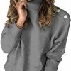 Sweaters | KIRUNDO Kirundo Women'S 2024 Fall Winter Long Sleeve Knit Sweater Turtleneck Striped Loose Pullover Tops Deco With Metal Buttons