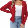 Sweaters | VOIANLIMO Voianlimo Womens Casual Long Sleeve Sweaters Knit Open Front Cropped Bolero Short Cardigan