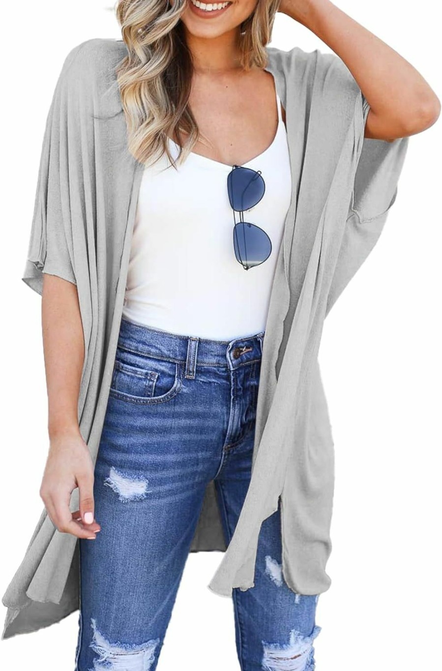 Sweaters | Yekaty Yekaty Womens Summer Lightweight Cardigan Short Sleeve Open Front Casual Loose Cover Ups Outwear