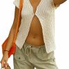 Sweaters | Faretumiya Women Y2K Button Down Crochet Knit Vest Sleeveless Hollow Out Crop Tops Vintage Casual V-Neck Versatile Streetwear