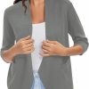 Sweaters | Urban CoCo Urban Coco Women'S 3/4 Sleeve Cropped Open Front Cardigan Knit Lightweight V Neck Knit Bolero Shrugs With Pockets