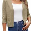 Sweaters | OmicGot Omicgot Women'S 3/4 Sleeve Cropped Cardigans Sweaters Open Front Short Shrugs For Women S-Xl