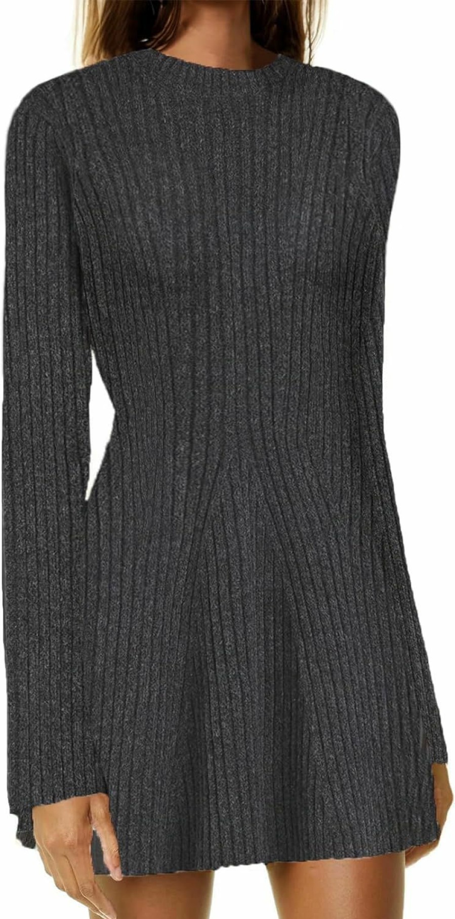 Sweaters | AnotherChill Anotherchill Womens Sweater Dress Ribbed Knit Short Mini Dresses Long Sleeve Crewneck Causal 2023 Fall Winter