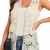 Sweaters | GLEAMISS Women'S Crochet Vest Sleeveless Boho Lace Cardigan