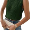 Sweaters | Verdusa Verdusa Women'S Slit Hem Sleeveless Round Neck Knitted Sweater Vest Tank Top