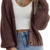 Sweaters | Zeagoo Zeagoo Women'S 2024 Fall Chunky Knit Cardigans Open Front Long Sleeve V Neck Button Loose Cardigan Sweaters