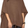 Sweaters | Uniexcosm Uniexcosm Women'S Turtleneck Poncho Sweater Batwing Sleeve Oversized Chunky Knitted Pullover Jumper Tops