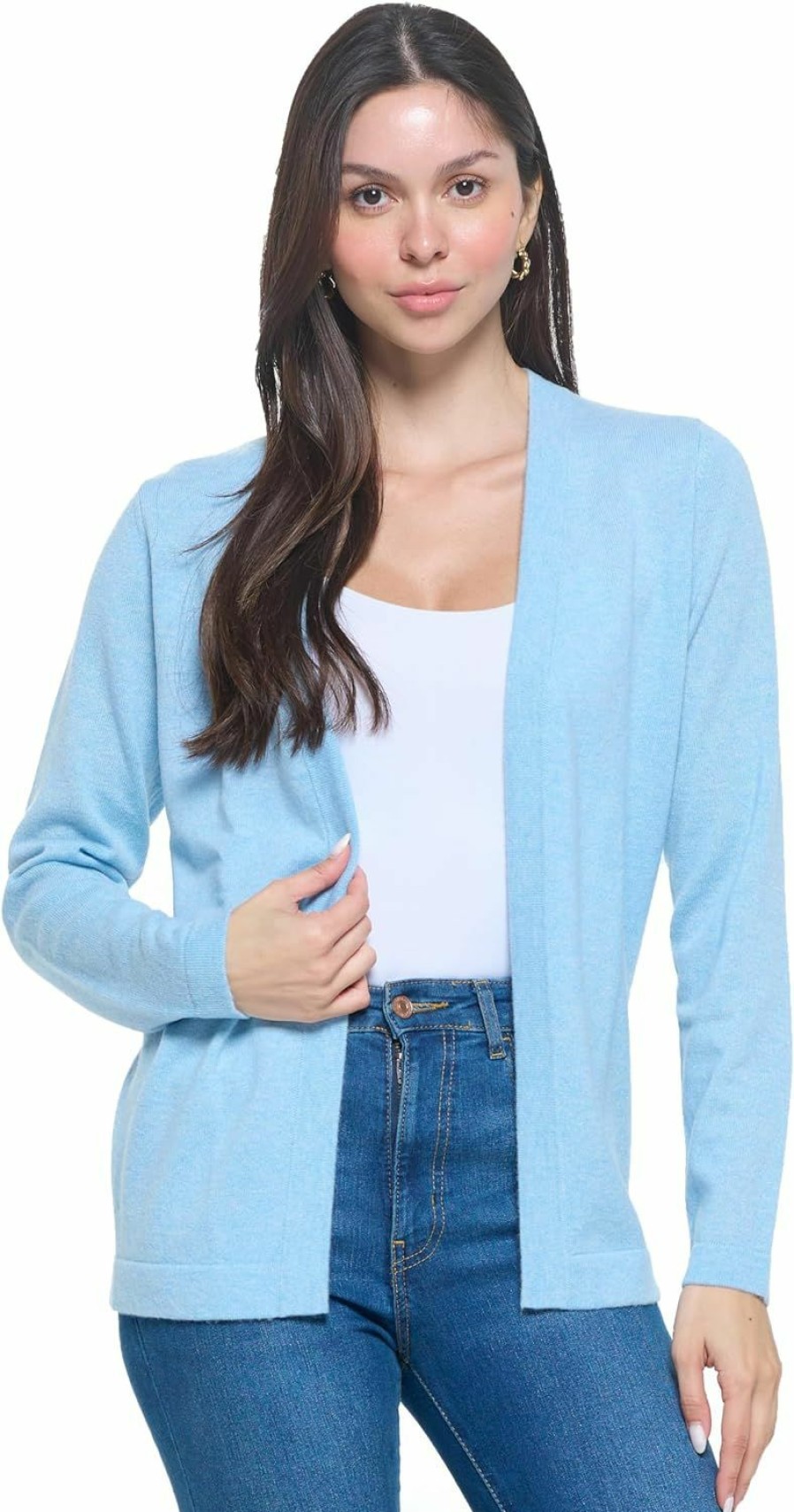 Sweaters | Mariyaab Women'S 100% Cashmere Soft Long Sleeve Front Drape Open Cardigan