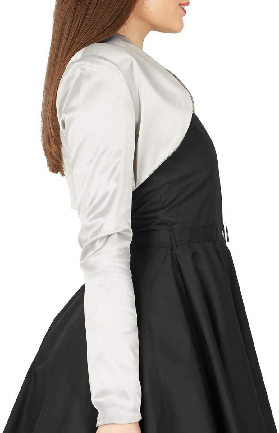 Sweaters | BlackButterfly Blackbutterfly Formal Satin Long Sleeve Bolero Shrug