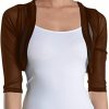 Sweaters | Fashion Secrets Junior`S Sheer Chiffon Bolero Shrug Jacket Cardigan 3/4 Sleeve