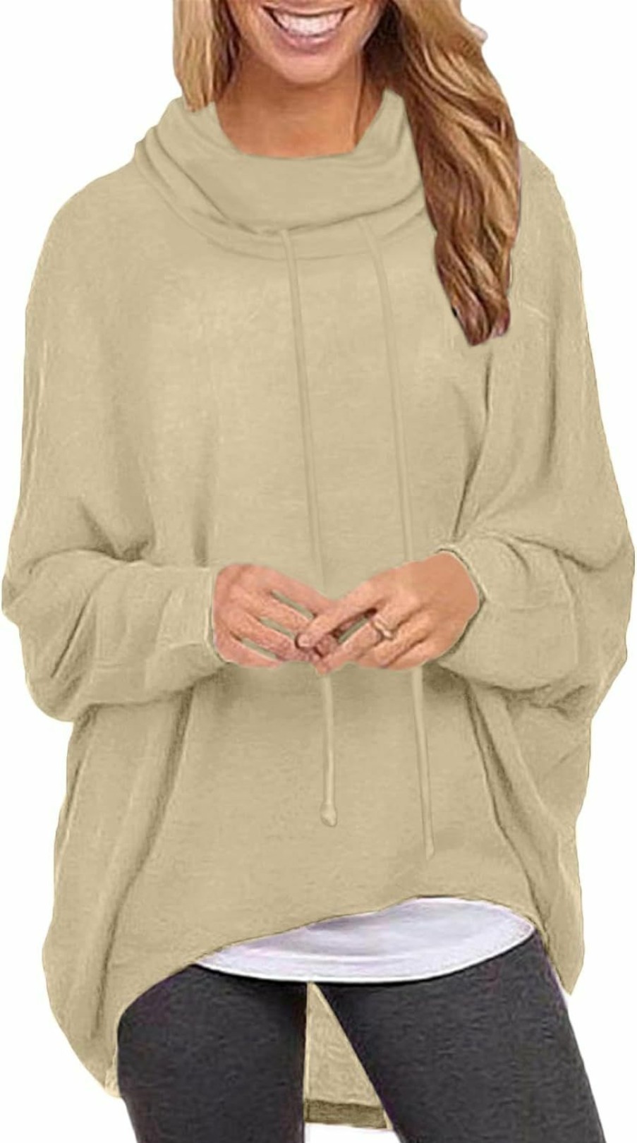 Sweaters | ZANZEA Zanzea Women'S Oversized Baggy Tunic Tops Long Sleeve Pullover Sweaters Cowl Neck Loose Casual Blouse