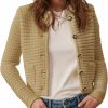 Sweaters | Saodimallsu Saodimallsu Women'S Cropped Cardigan Sweaters 2023 Fall Chunky Knit Open Front Button Down Long Sleeve Knitted Jacket