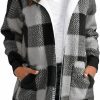 Sweaters | Yanekop Yanekop Womens Fuzzy Fleece Open Front Hooded Cardigan Jackets Sherpa Outerwear Coats With Pockets