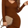 Sweaters | Blooming Jelly Blooming Jelly Womens Long Sleeve Sweater Dress Fall Sexy Mini Cut Out Knit Pullover Sweaters Winter Dresses