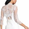 Sweaters | Unicra Unicra Wedding Bride Lace Shrugs For Women 3/4 Sleeves Lace Bolero Jackets For Evening Dresses Bolero Shrugs Top For Dresses